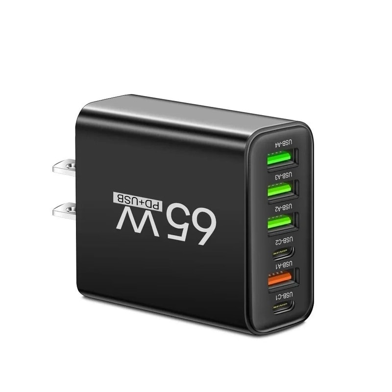 65W 6Port MultiDevice Charging Station HighSpeed PD USBC Power Hub 7