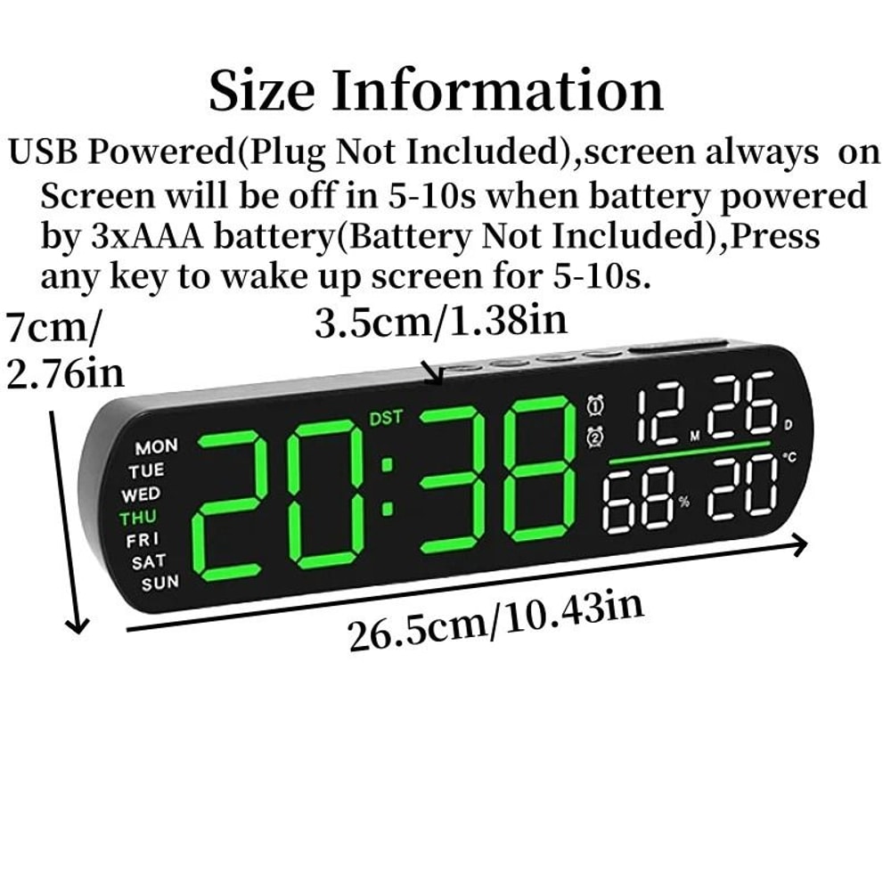 Smart LED MultiFunction Digital Alarm Clock Precision Environment Monitor 2