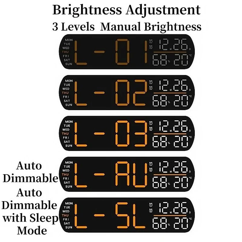Smart LED MultiFunction Digital Alarm Clock Precision Environment Monitor 6