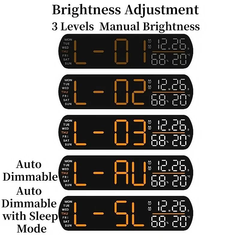 Smart LED MultiFunction Digital Alarm Clock Precision Environment Monitor 6