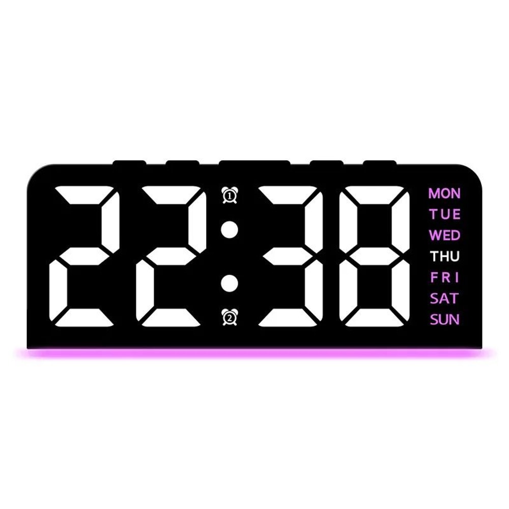 Modern Digital LED Desktop Alarm Clock Smart Night Light With Climate Monitor 12