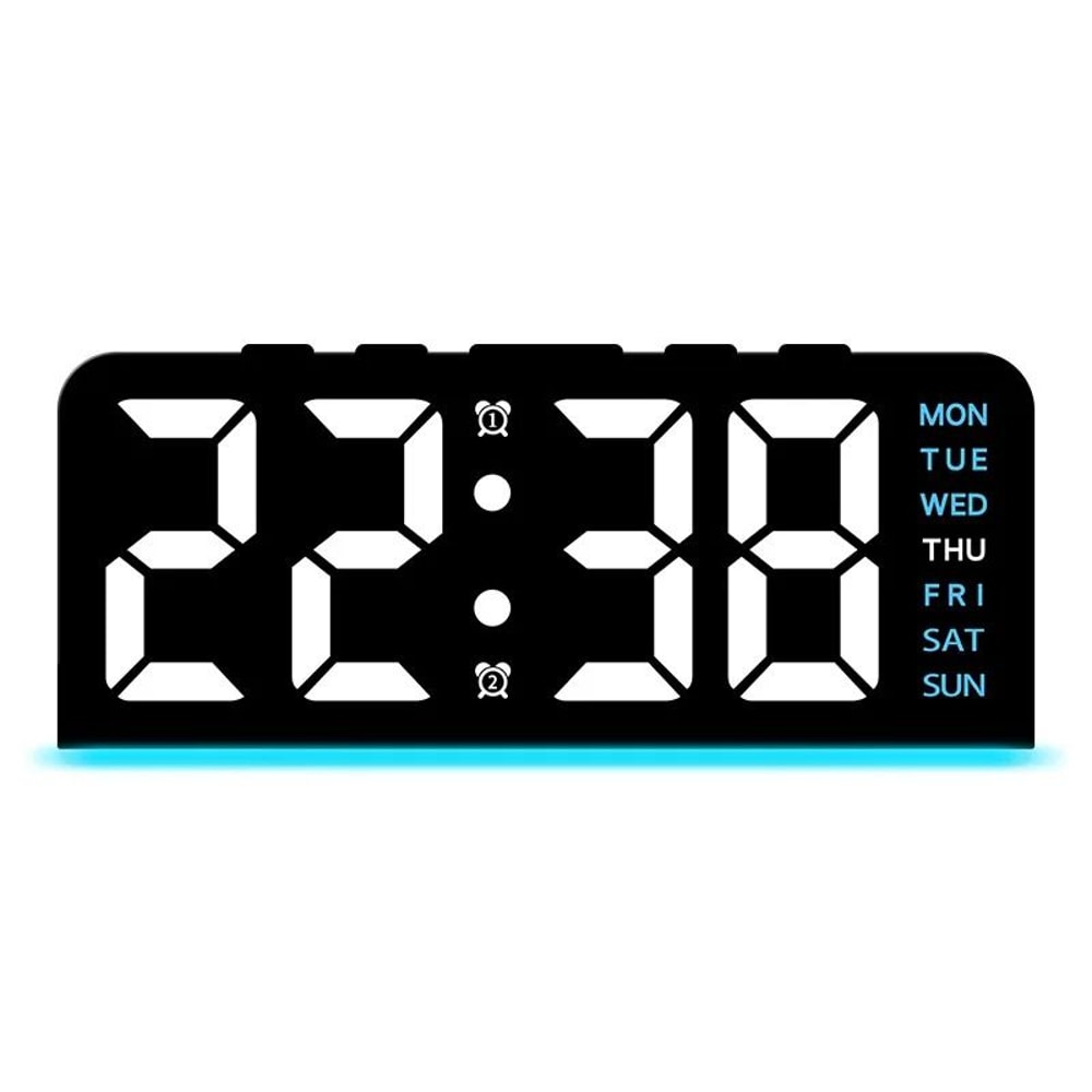 Modern Digital LED Desktop Alarm Clock Smart Night Light With Climate Monitor 8