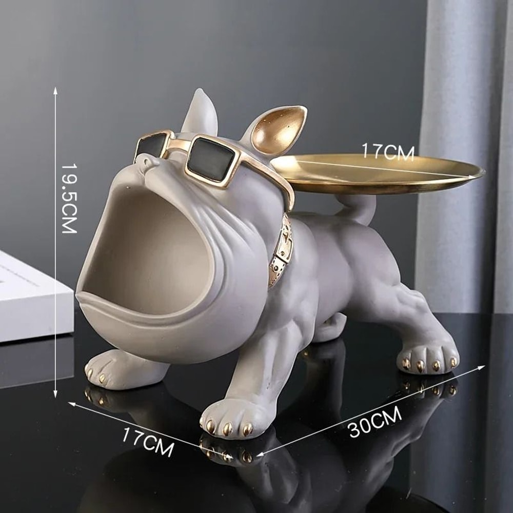 Modern Bulldog Figurine Storage Box Artistic Puppy Sculpture Home Decor 7
