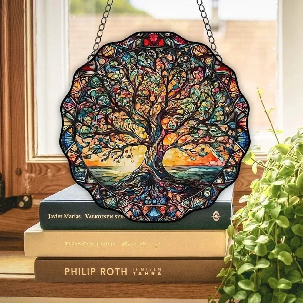 Round Tree Of Life Acrylic Wall Hanging Universal Indoor Outdoor Welcome Sign 0