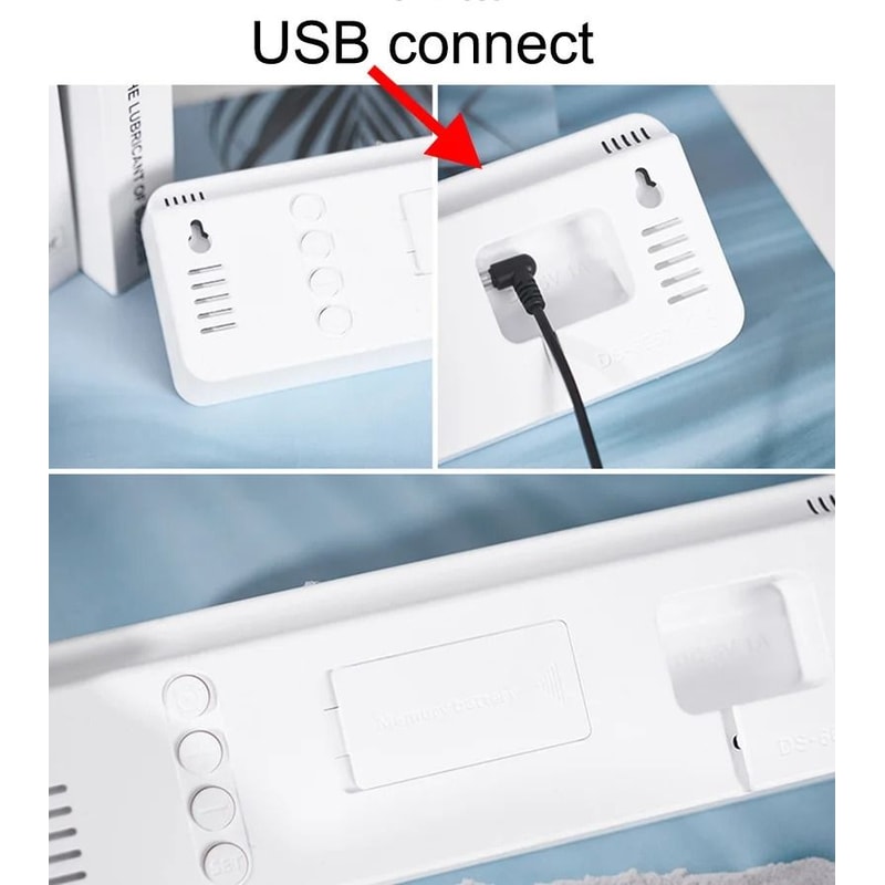 Minimalist LED Time Cube Smart Mute Electronic Wall Desk Alarm Clock 4