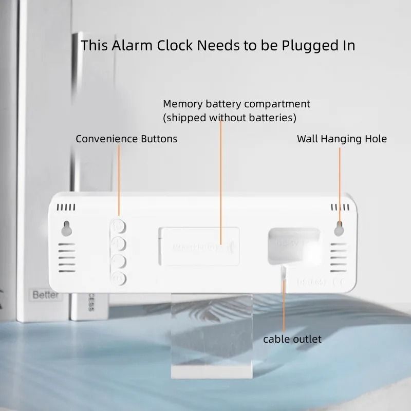 Minimalist LED Time Cube Smart Mute Electronic Wall Desk Alarm Clock 5