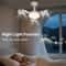 Modern MultiHead LED Ceiling Fan 3Speed Silent Remote Control Light Fixture 6