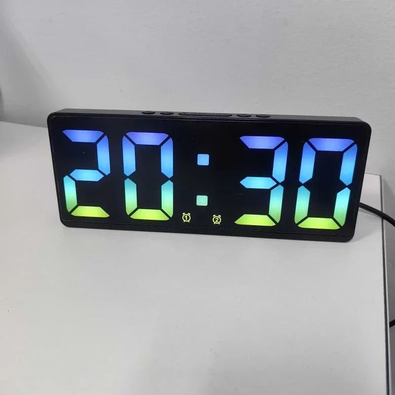 VoiceActivated Smart LED Alarm Clock Intelligent Night Mode Silent Desktop Clock 2