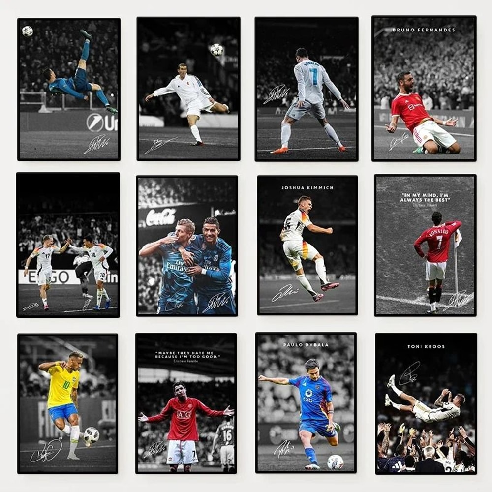 Modern Soccer Player Portrait HD Football Canvas Wall Art 1