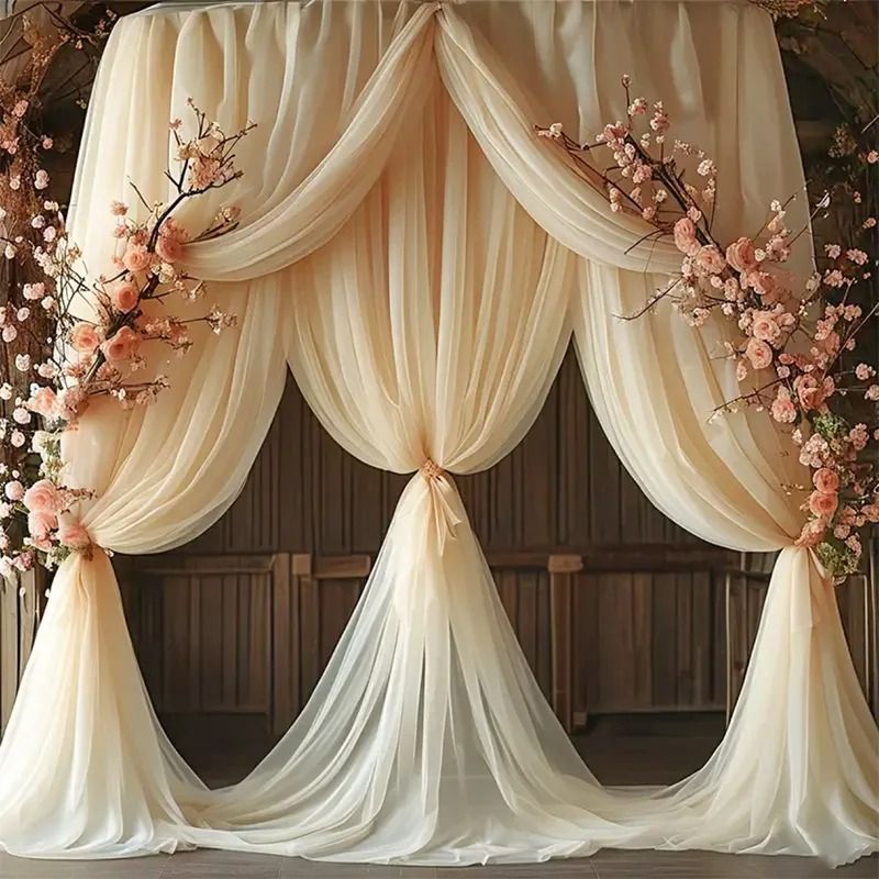 Gauze Sheer Table Runner Elegant Arch Event Decor 16