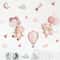 Pink Cartoon Bear Balloon Wall Stickers Nursery Kids Room Decor 0
