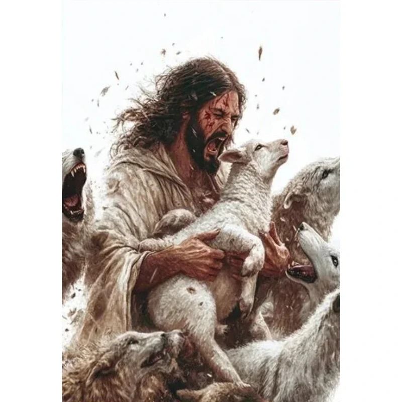 Sacred Heart Holy Shepherd Canvas Art Religious Belief Wall Decor 3