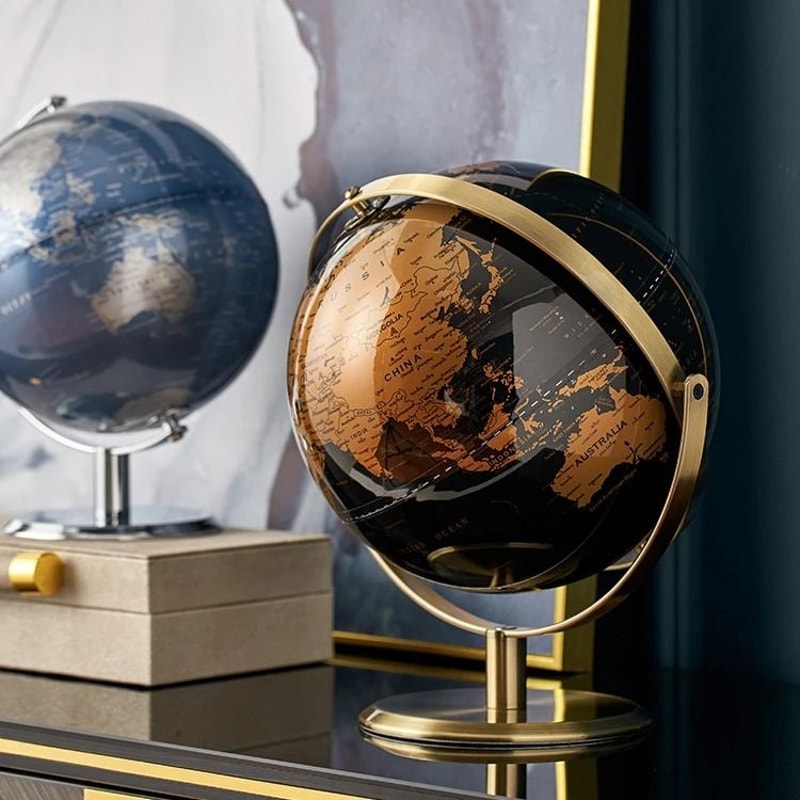 Retro World Globe Modern Learning Desk Decor 3
