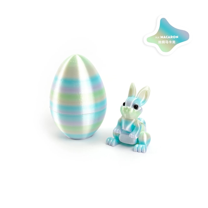 3D Printed Rabbit Egg Ornament HighTech Easter Desktop Decor 14