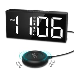 vibrating bed shaker alarm clock | 7.5 in large led display