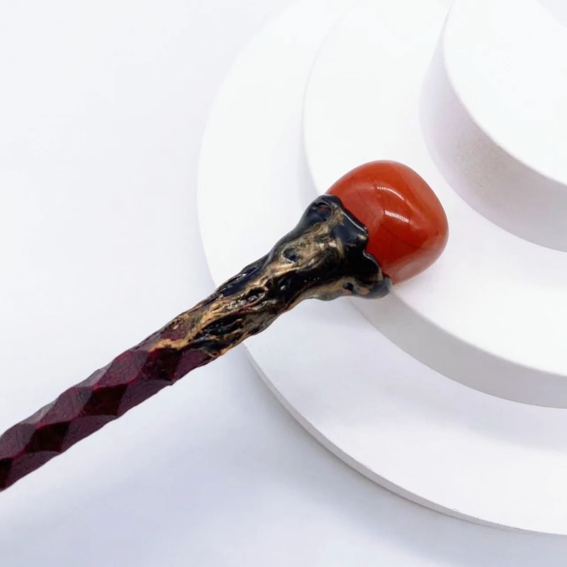 Natural Crystal Magic Wand Rose Quartz Witchcraft Scepter 13