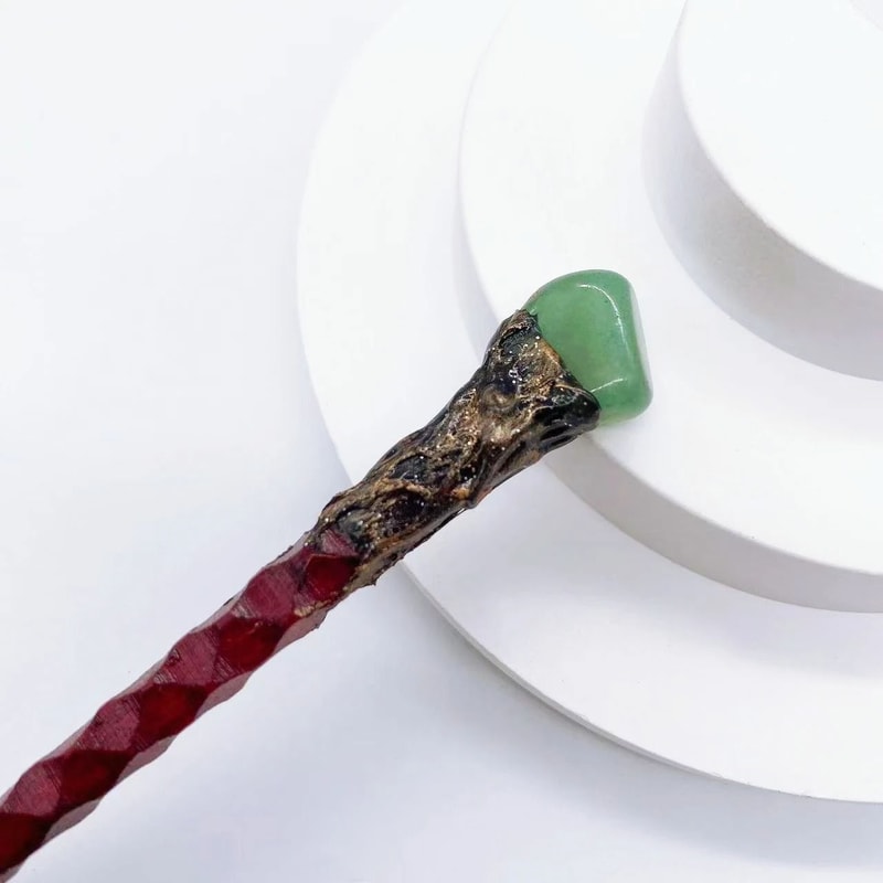 Natural Crystal Magic Wand Rose Quartz Witchcraft Scepter 15