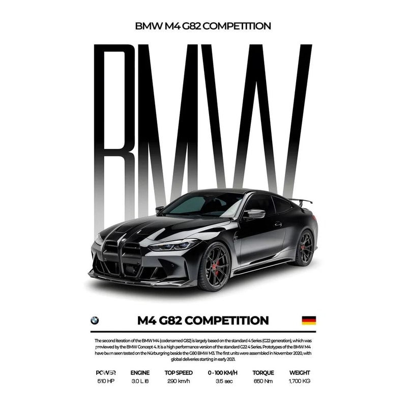 Black Competition Supercars Modern HighGloss Canvas Mural 6
