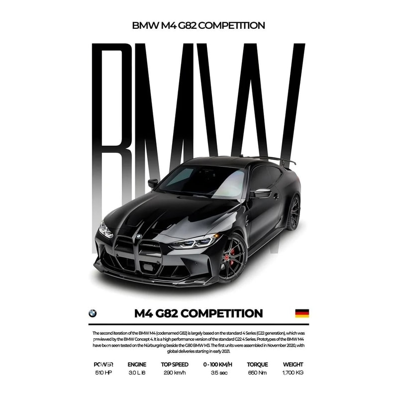 Black Competition Supercars Modern HighGloss Canvas Mural 19