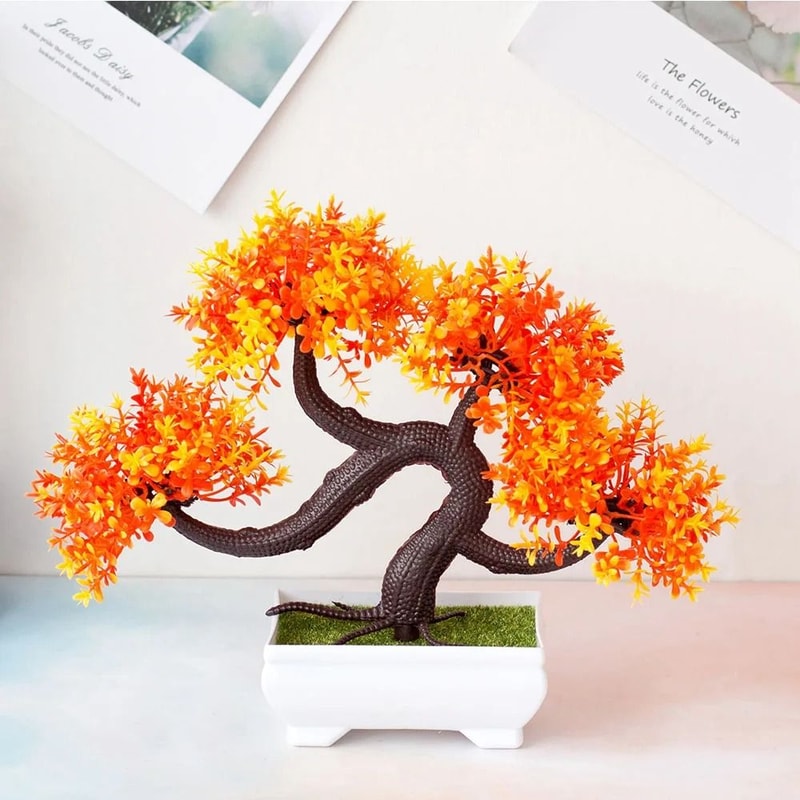 Artificial Bonsai Small Tree Zen Garden Potted Ornament 13
