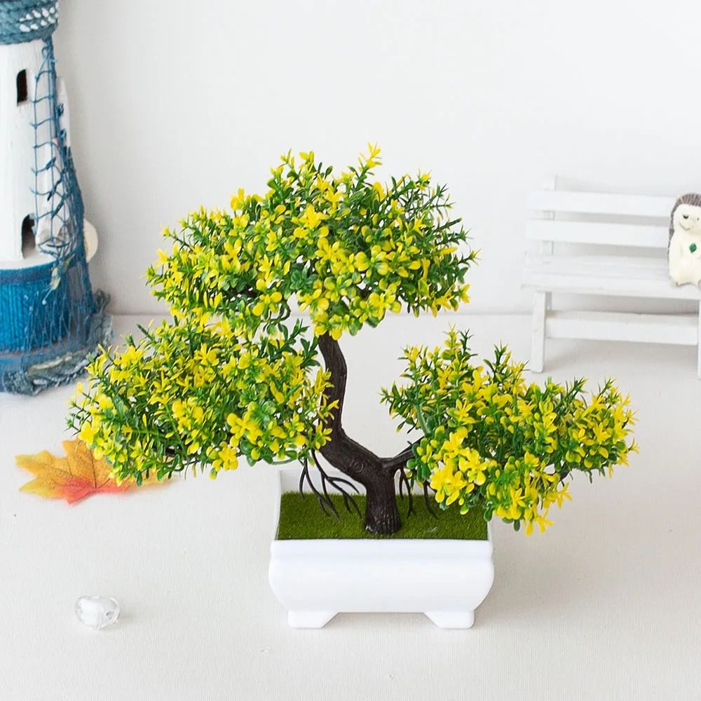 Artificial Bonsai Small Tree Zen Garden Potted Ornament 23