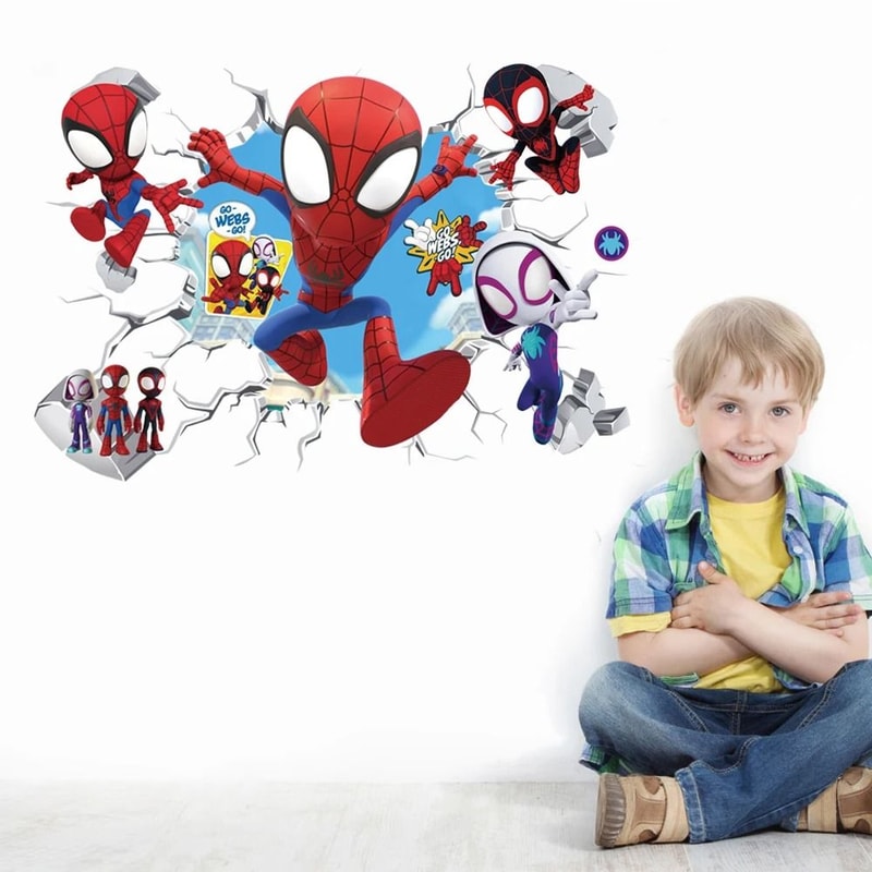 Mini Spiderman Superhero Wall Decals ActionPacked Mural Art For Kids Rooms 2