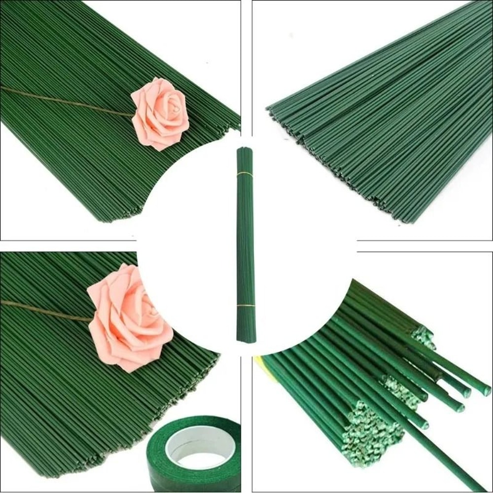 Flexible Floral Stems With Professional Floral Tape Durable Iron Wire For DIY Flower Arrangements 6
