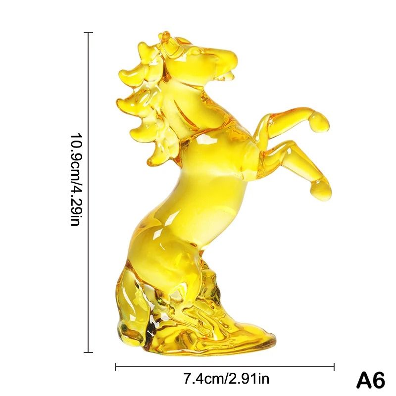 Crystal Zodiac Horse Figurine 2026 Year Of The Horse Desktop Ornament For Fortune Success 12