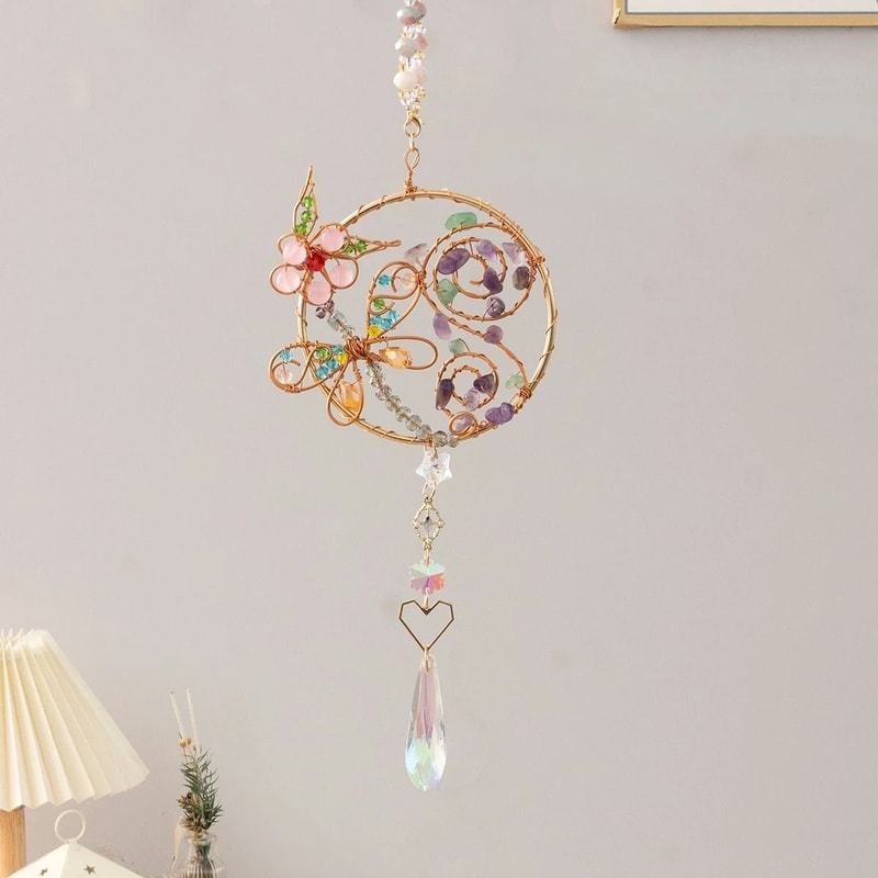 Crystal Moon Sun Suncatcher Prismatic Window Pendant For Magical Light Displays 14