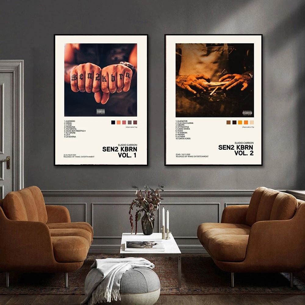 Urban Latin Music Album Canvas Print Modern Aesthetic Wall Art For Reggaeton Trap Fans 2