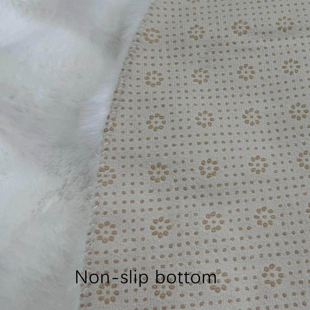 Bubble Velvet Faux Rabbit Fur Carpet UltraSoft Round Plush Mat For Modern Living Kids Play 5