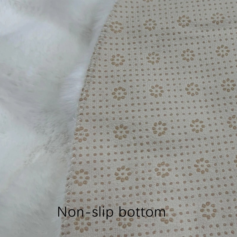 Bubble Velvet Faux Rabbit Fur Carpet UltraSoft Round Plush Mat For Modern Living Kids Play 5