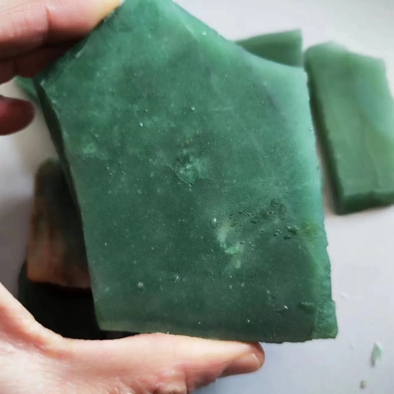Raw Green Jadeite Mineral Specimen Natural China Dulong Jade For Healing Geological Collection 2