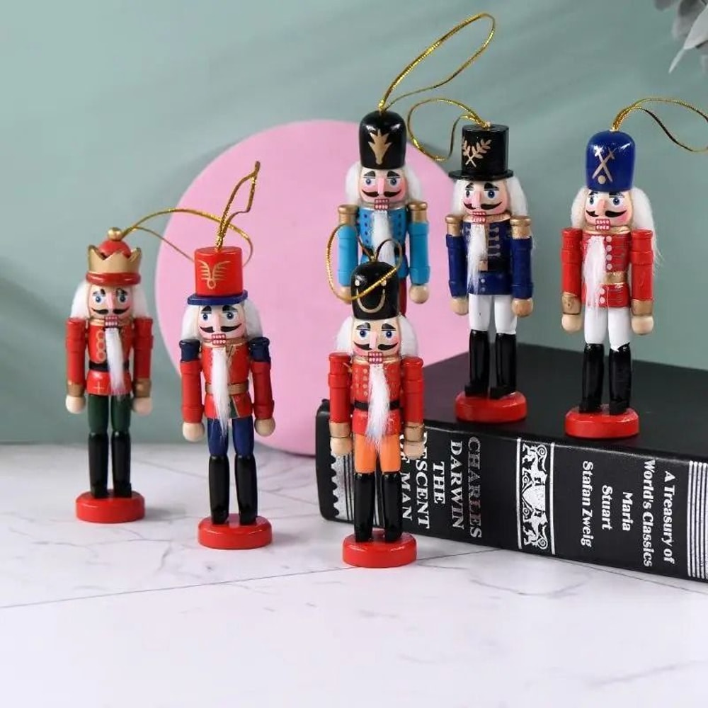Miniature Nutcracker Soldier Set HandPainted Christmas Ornaments Desktop Decor 3