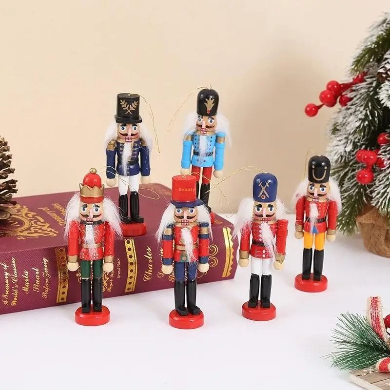 Miniature Nutcracker Soldier Set HandPainted Christmas Ornaments Desktop Decor 4