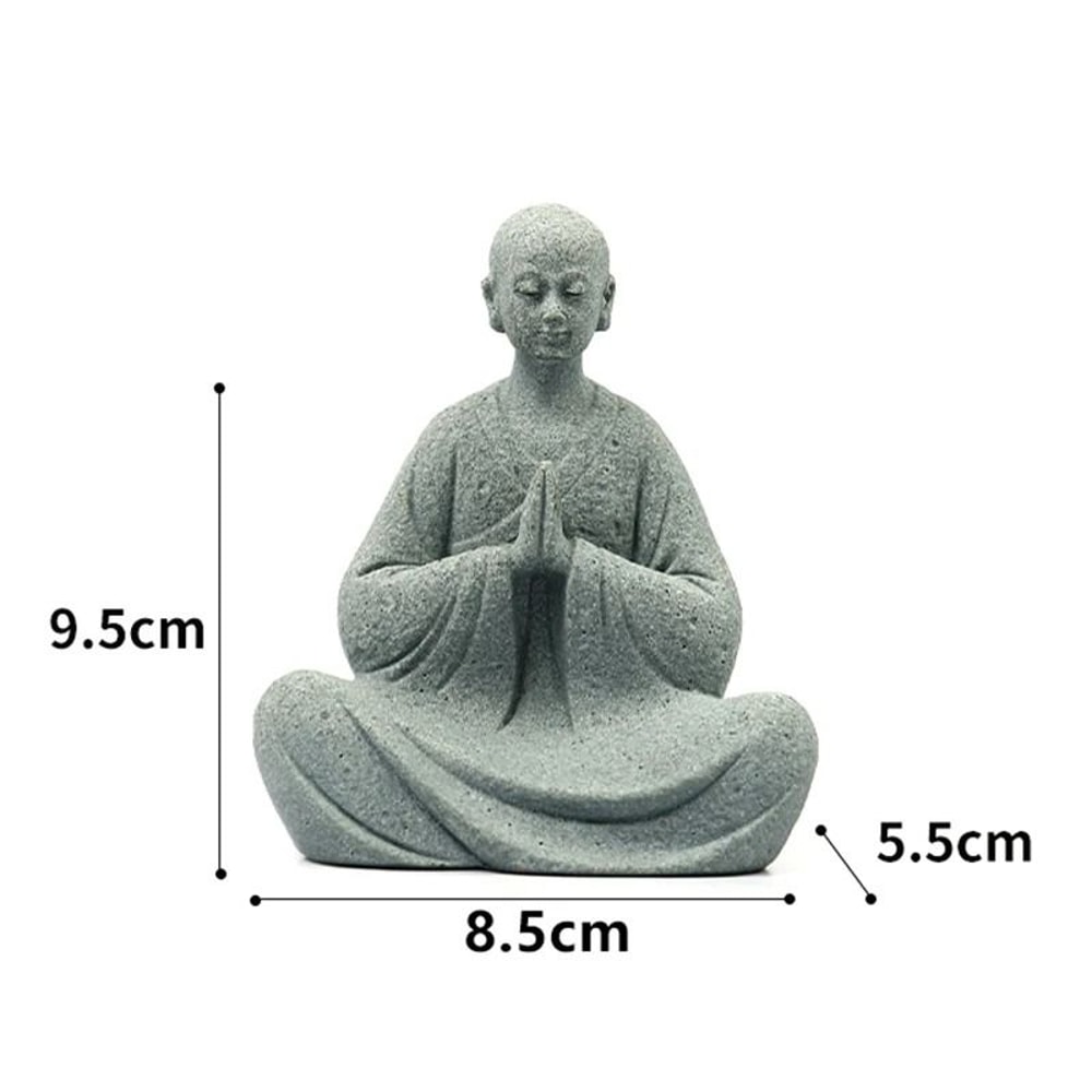 Wishing Monk Buddhist Micro Landscape Zen Oriental Ornament For Stone Fish Tanks Moss Gardens 8