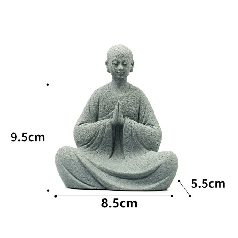 Wishing Monk Buddhist Micro Landscape Zen Oriental Ornament For Stone Fish Tanks Moss Gardens 8