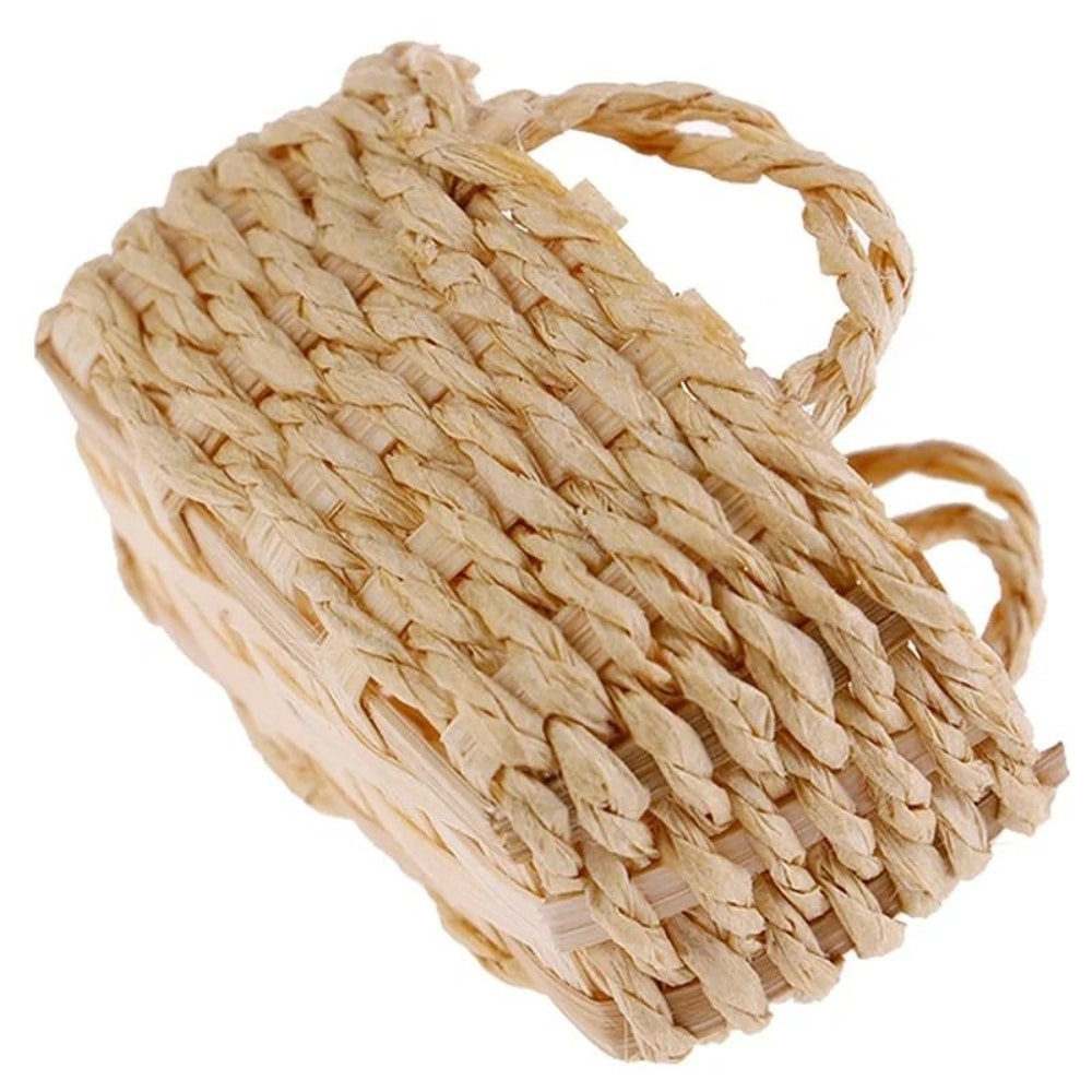 Miniature HandWoven Bamboo Basket Dollhouse Rattan Frame For Vegetable Food Display 5