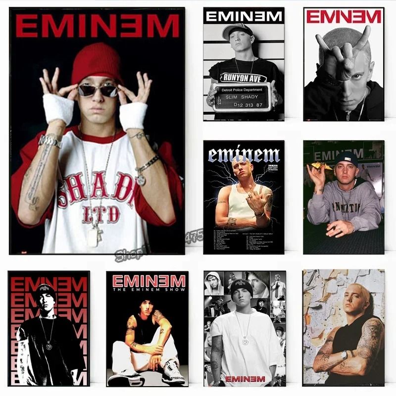 Super Rapper Eminem Canvas Poster Iconic Rap Legend Wall Art For Music Fans Home Decor 0