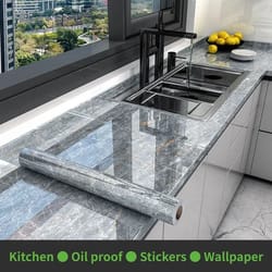 premium marble self-adhesive wallpaper – waterproof & oil-proof kitchen contact paper with thermostability