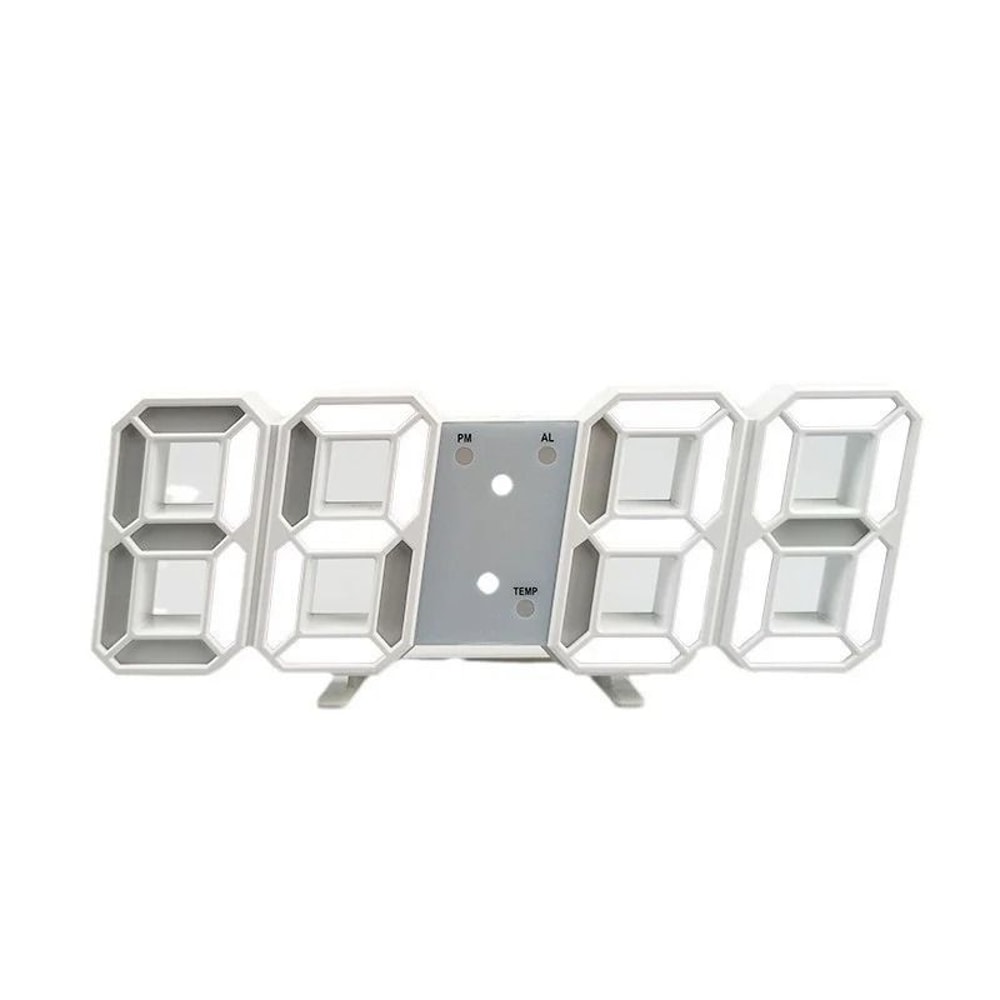 Simple Fashion 3D Luminous Digital Clock VoiceActivated Silent Desktop Wall Decor 7