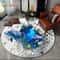 3D Seabed Illusion Dolphin Rug Underwater World Round Area Carpet For Living Room Bedroom Playroo 5