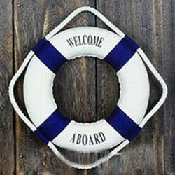 mediterranean decorative lifebuoy – red & blue creative lifebuoy hanging ornament for home & living room decor