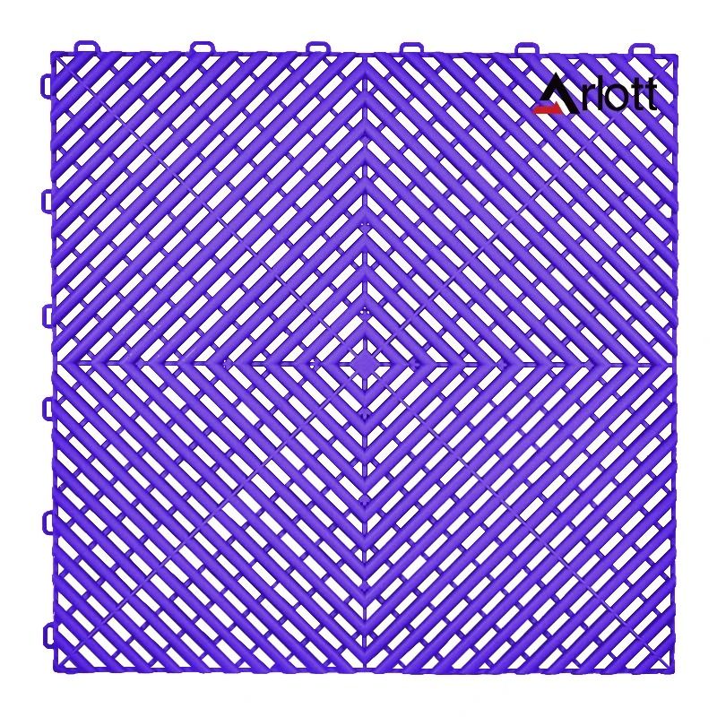 Automotive Modular Floor Tiles Interlocking ClickLocked Garage Flooring Hollow Drainage Car Wash 10