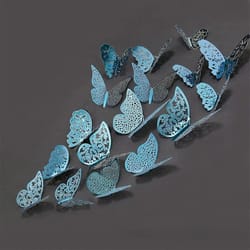 3d hollowed-out mirror butterfly wall stickers – wedding, birthday & home diy decor