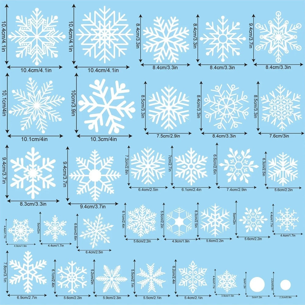 Merry Christmas White Snowflake Window Stickers Festive Winter Wonderland Decals For Home Wall Gl 3