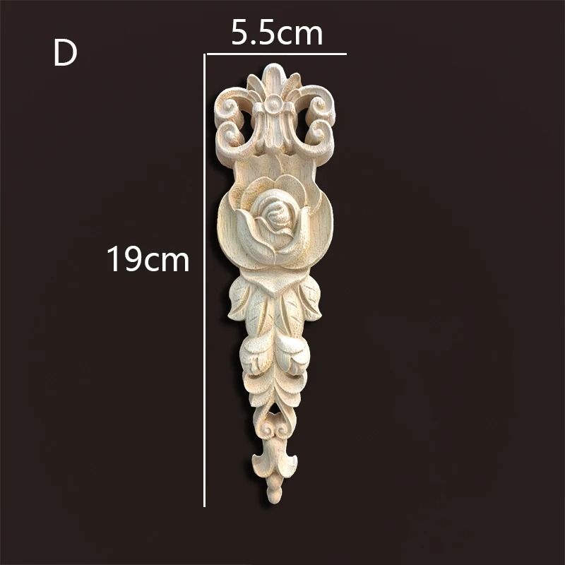 HandCarved Wood Rose Appliques Onlays Antique Wood Furniture Decals Decorative Floral Crafting E 13