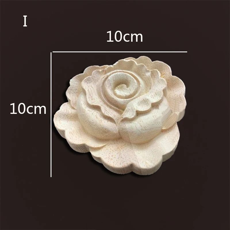 HandCarved Wood Rose Appliques Onlays Antique Wood Furniture Decals Decorative Floral Crafting E 18