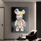 Cartoon Cute Bear Graffiti Canvas Painting Kawaii Pop Art Street Wall Art For Modern Room Decorati 0