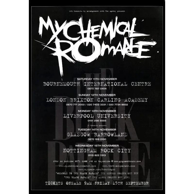 My Chemical Romance Band Posters MCR Singer Canvas Painting Alternative Rock Music Wall Art Print 13